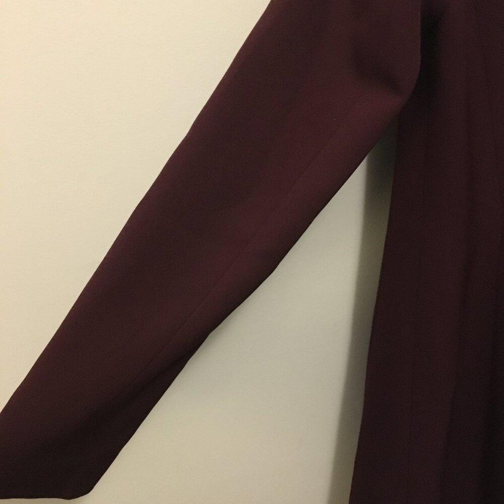 Le Château Long Burgundy Open Front Blazer Cardigan Jacket Size XXS - Picture 8 of 15
